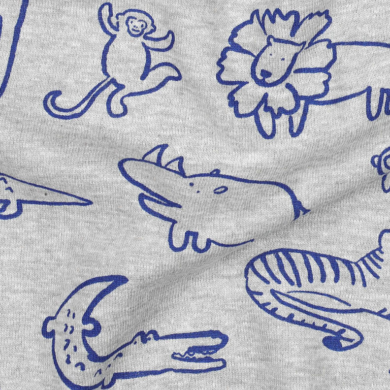 Sweatshirt Safaritiere | by Poppy – silbergrau/königsblau,  image number 2