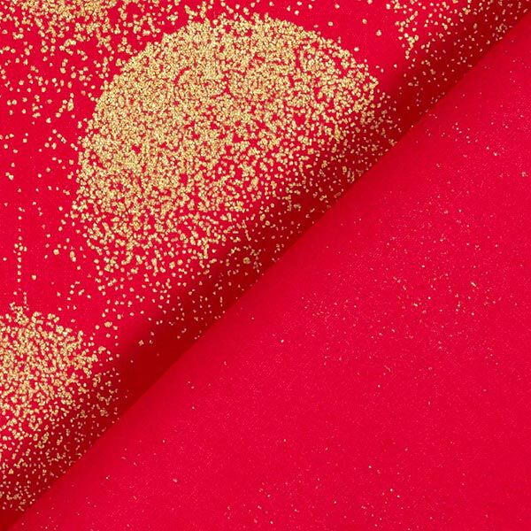 Baumwollstoff Popeline Weihnachtskugeln Goldstaub – signalrot/gold,  image number 4