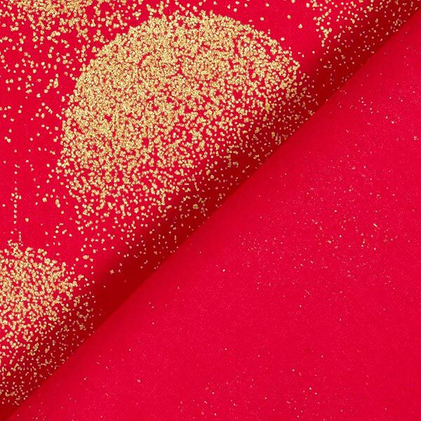 Baumwollstoff Popeline Weihnachtskugeln Goldstaub – signalrot/gold, image number 4