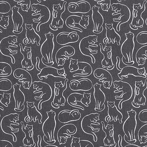 Baumwollstoff Cretonne verspielte Katzen – granit, 