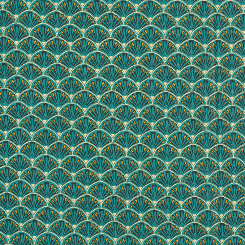 Beschichtete Baumwolle mondäne Fächer – petrol,  image number 1