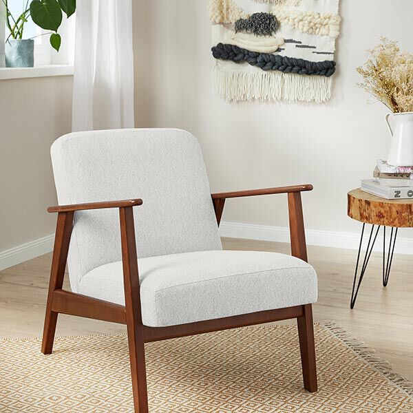 Polsterstoff Bouclé – weiss | Reststück 100cm