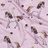 Baumwolljersey Glitzer-Blumenpferd | Poppy Fabrics – pastellviolett/gold,  thumbnail number 2