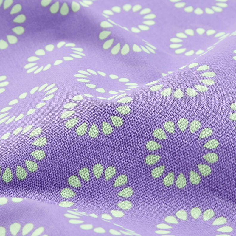 Beschichtete Baumwolle bunte Kreise – lavendel/maigrün, image number 2