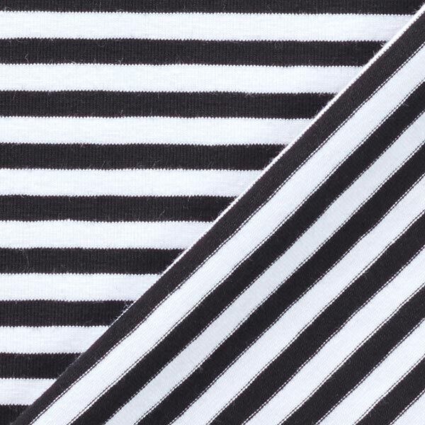 Baumwolljersey schmale Streifen – schwarz/weiss,  image number 4