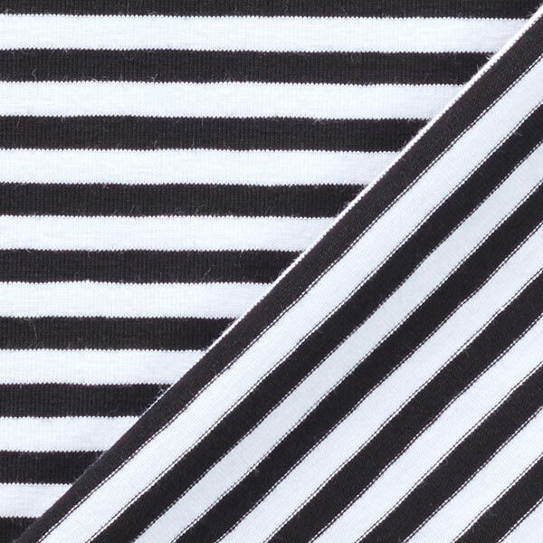 Baumwolljersey schmale Streifen – schwarz/weiss, image number 4