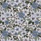 Baumwollpopeline Blumenmeer – wollweiss/jeansblau,  thumbnail number 1