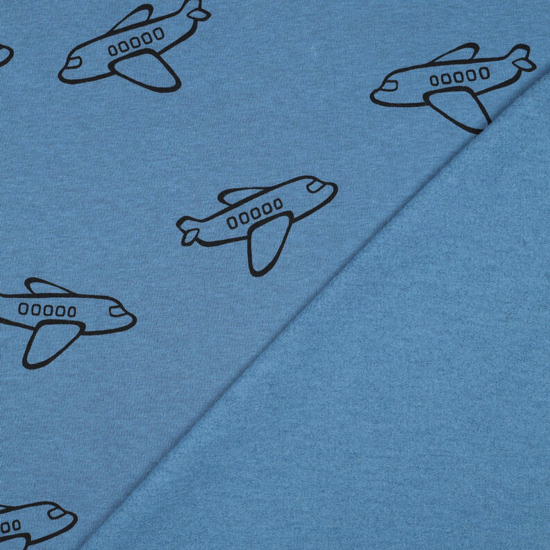 Sweatshirt angeraut Flugzeuge | Poppy Fabrics – jeansblau,  image number 4