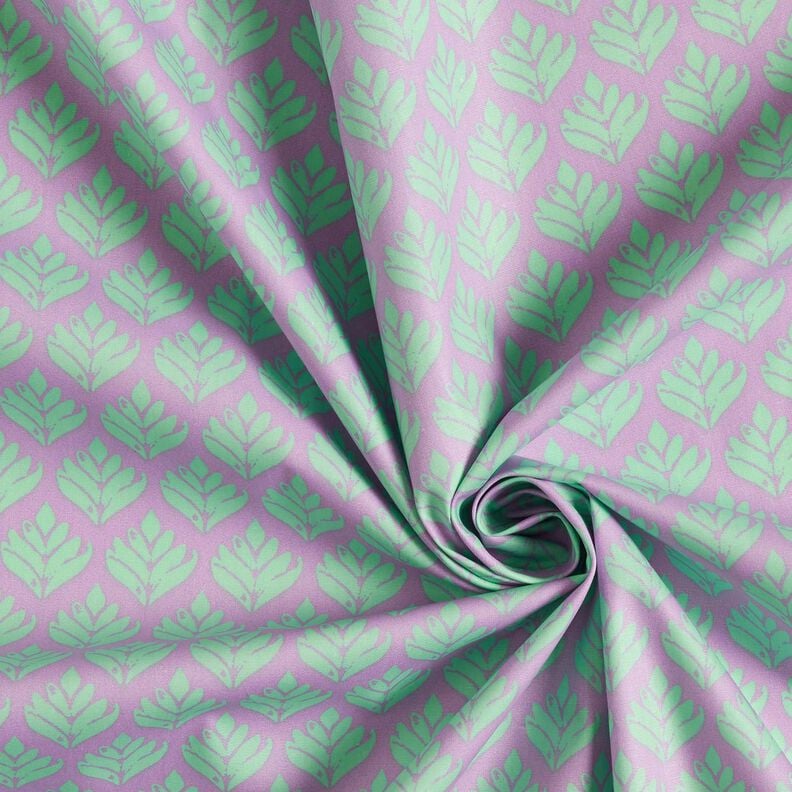 Beschichtete Baumwolle abstrakte Fächer – pastellviolett/mint, image number 3