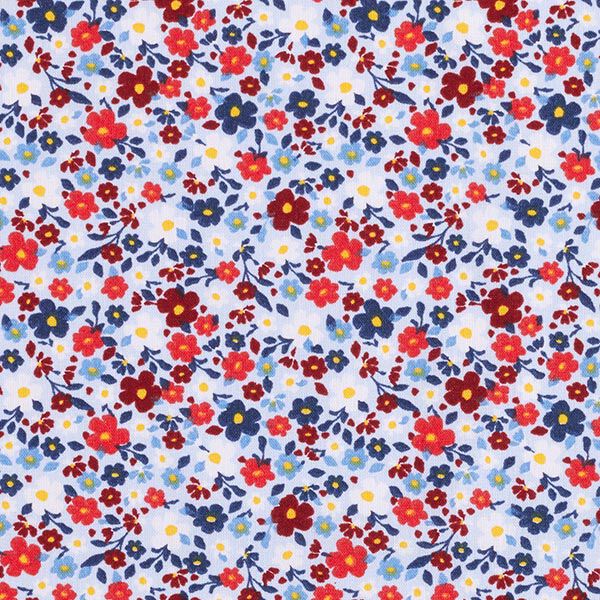 Baumwollpopeline kleine Blümchen – babyblau | Reststück 50cm
