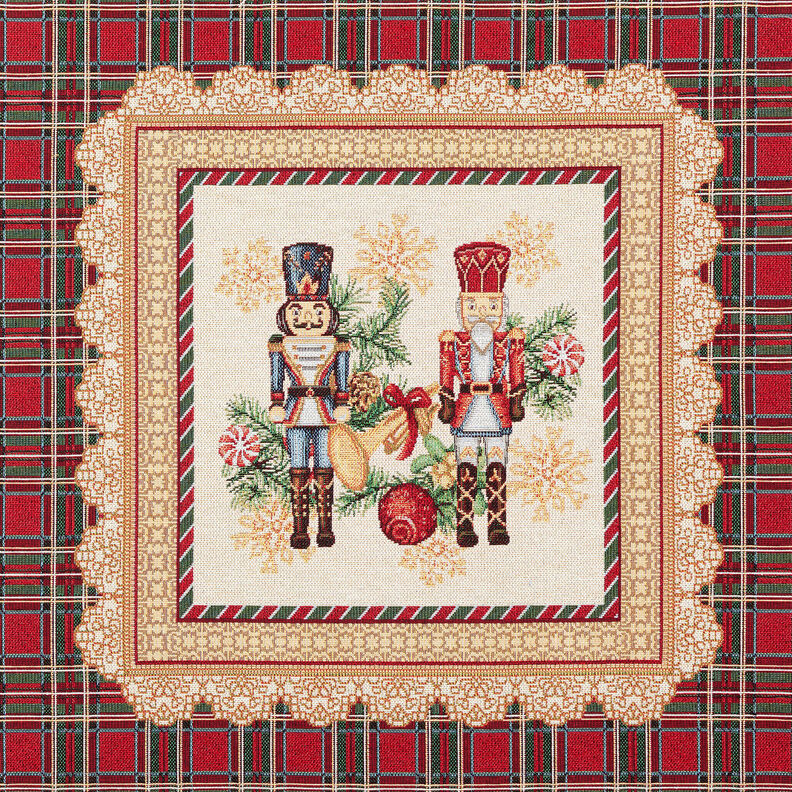 Dekopanel Gobelin Nussknacker Duo – karminrot/hellbeige,  image number 1