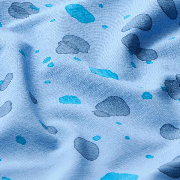 French Terry Sommersweat Aquarellkleckse | PETIT CITRON – hellblau, image number 2