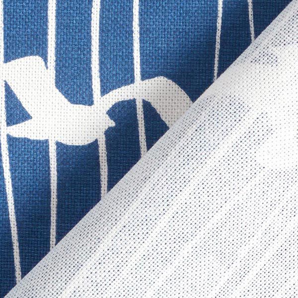 Dekostoff Halbpanama Möwen – ozeanblau/weiss | Reststück 100cm