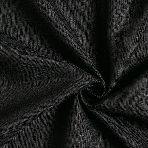 Leinenstoff Uni – schwarz | Reststück 50cm