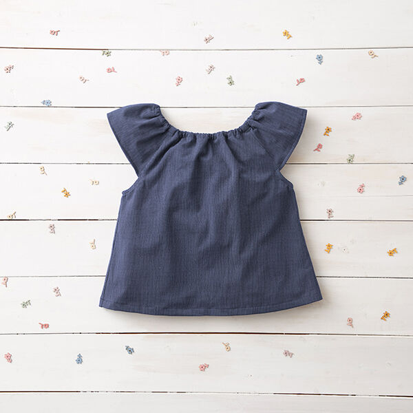 Musselin/ Doppel-Krinkel Gewebe – jeansblau