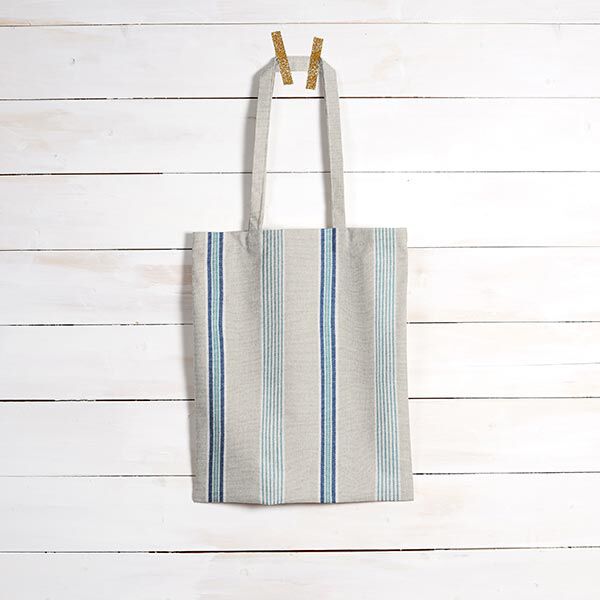 Outdoorstoff Canvas schmale Streifen – blau/natur, image number 10