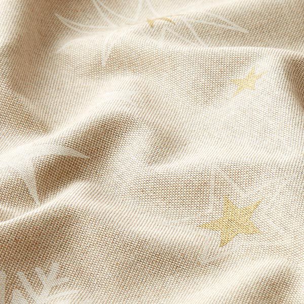 Dekostoff Halbpanama schimmernde Sterne – gold/weiss,  image number 2