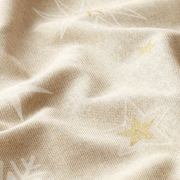 Dekostoff Halbpanama schimmernde Sterne – gold/weiss, image number 2