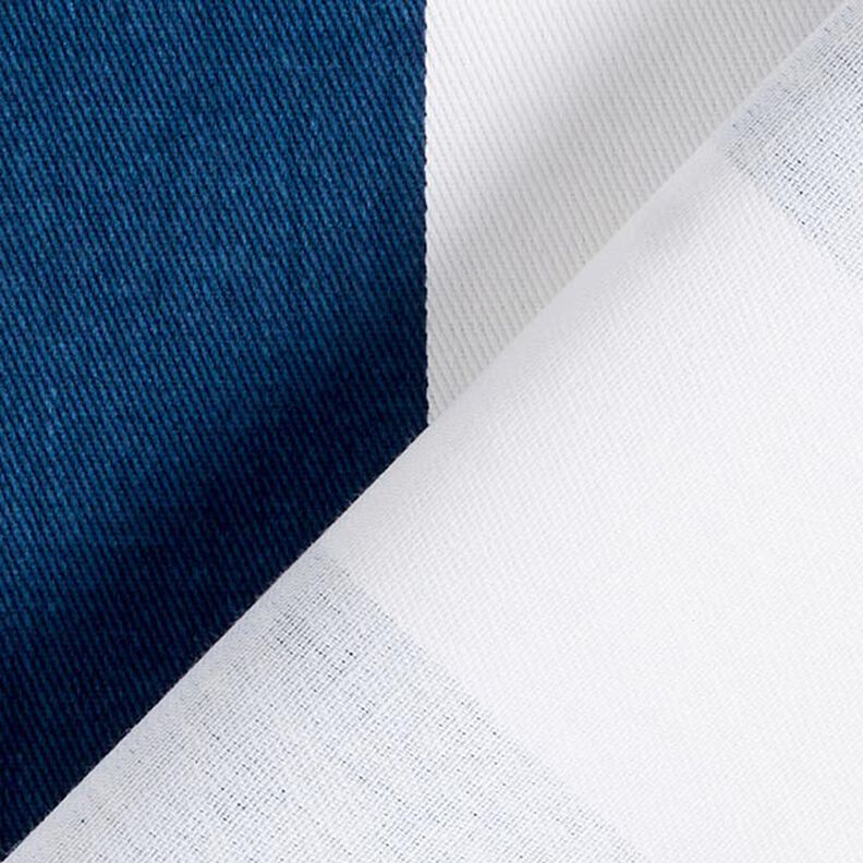 Dekostoff Baumwollköper Streifen – weiss/indigo,  image number 4