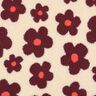 Teddyplüsch Blumen | Poppy Fabrics – cashew/bordeauxrot,  thumbnail number 1