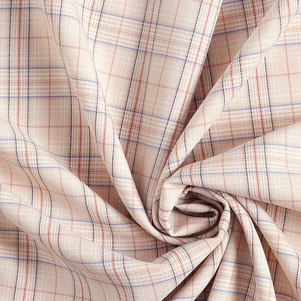 Hosenstoff Stretch Glencheck – hellbeige | Reststück 100cm