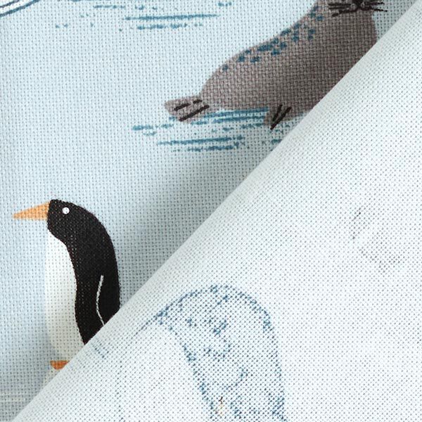 Dekostoff Halbpanama Tiere im Eis – babyblau/weiss,  image number 4