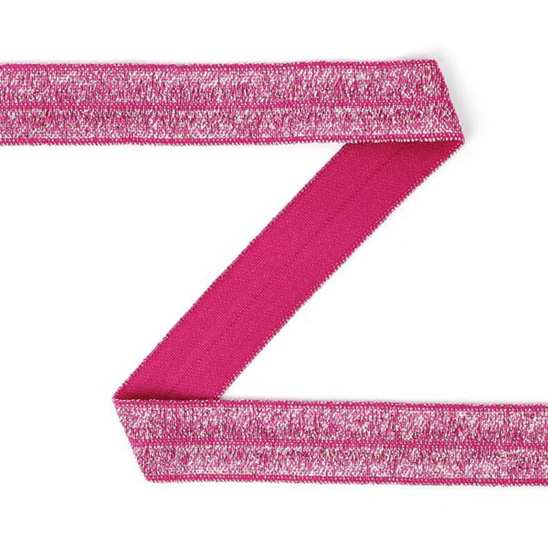 Elastisches Einfassband (Falzgummi), glitter - pink,  image number 1