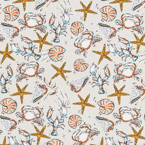 Baumwollstoff Cretonne Meeresgrund – hellbeige/currygelb, 