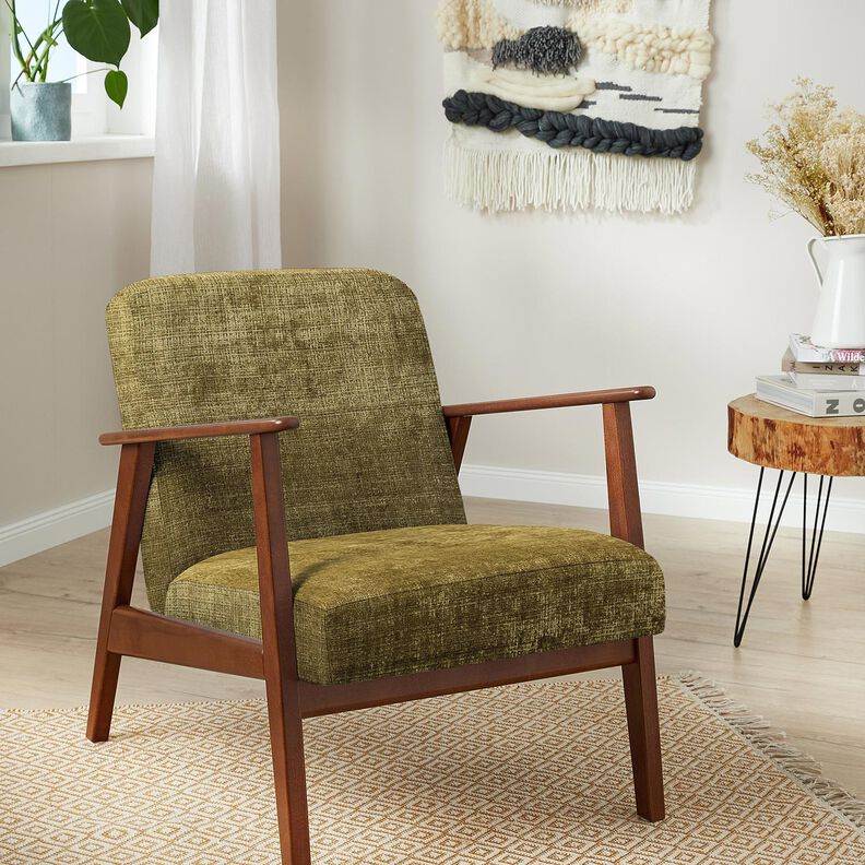 Polsterstoff Chenille Uni – oliv,  image number 4