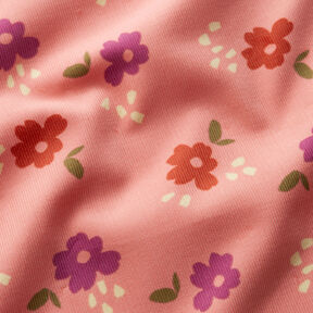 Babycord grosse Blumen – hummer/traube, 