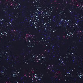 Baumwolljersey Colorful Splashes | Glitzerpüppi  – nachtblau/blaulila, 
