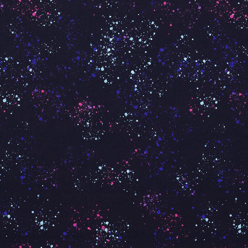 Baumwolljersey Colorful Splashes | Glitzerpüppi – nachtblau/blaulila, image number 1