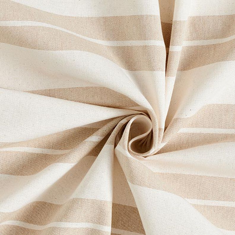 Dekostoff Canvas Streifenmix recycelt – beige,  image number 3