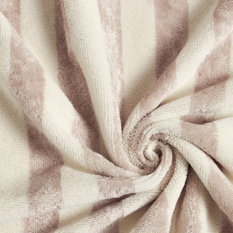 Frotteestoff Bambus Blockstreifen – mandel/helltaupe,  image number 4