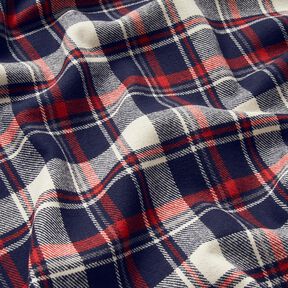 Baumwollflanell Karo – schwarzblau/karminrot, 