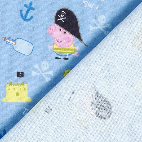 Cretonne Lizenzstoff Peppa Pig George Pirate | ABC Ltd. – hellblau, image number 4