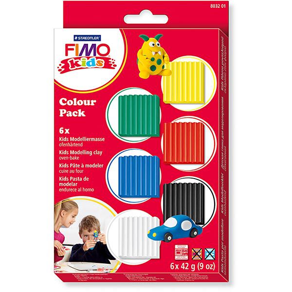 FIMO® Kids [6x42 g], Modelliermasse, Standardfarben,  image number 1