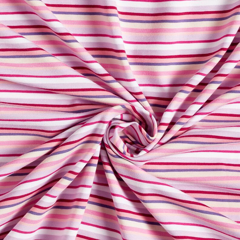 Baumwolljersey Ringelstreifen – flieder/pink,  image number 3