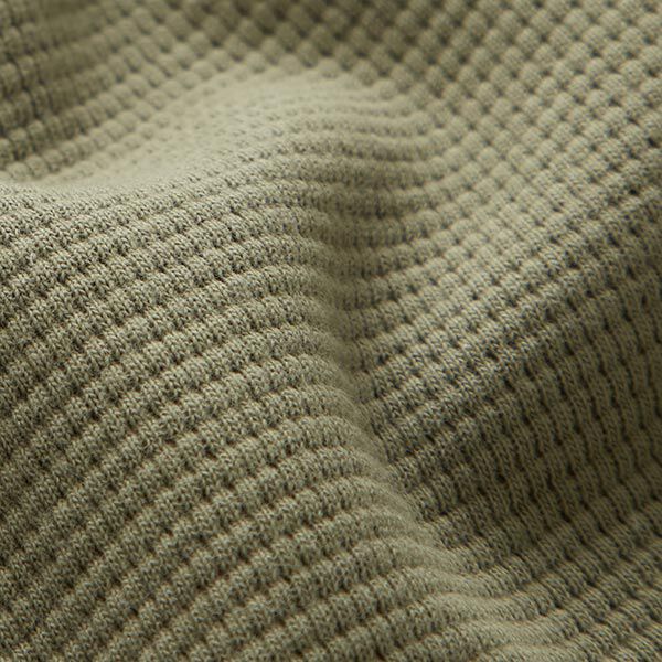 Mini Baumwoll-Waffeljersey Uni – hellkhaki, image number 3