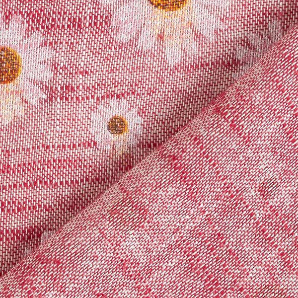Baumwoll-Leinen-Mix Margeriten – rot