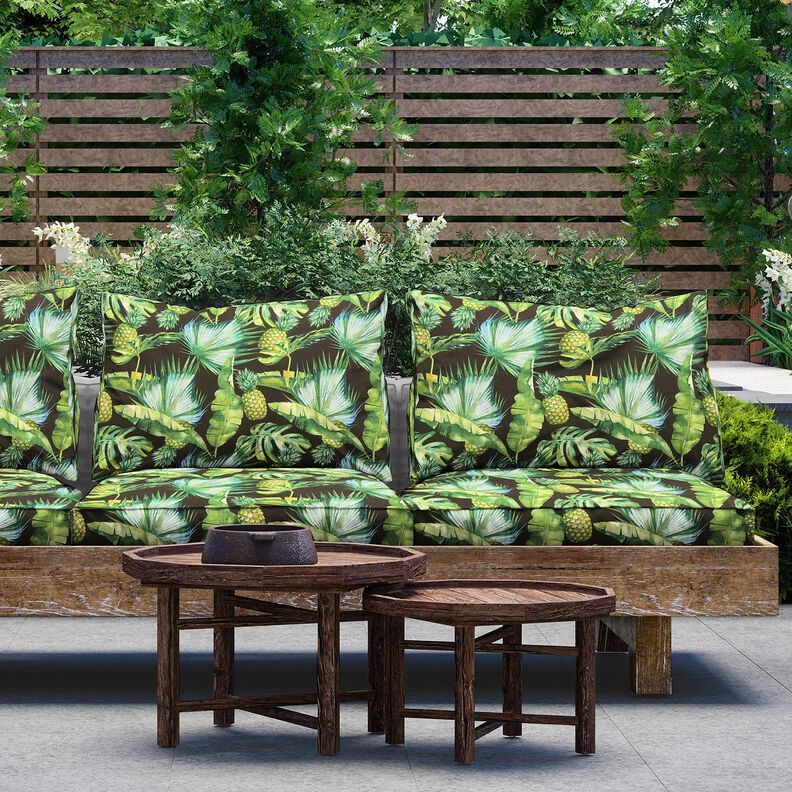 Outdoorstoff Canvas Ananas – grasgrün/schwarz, image number 6