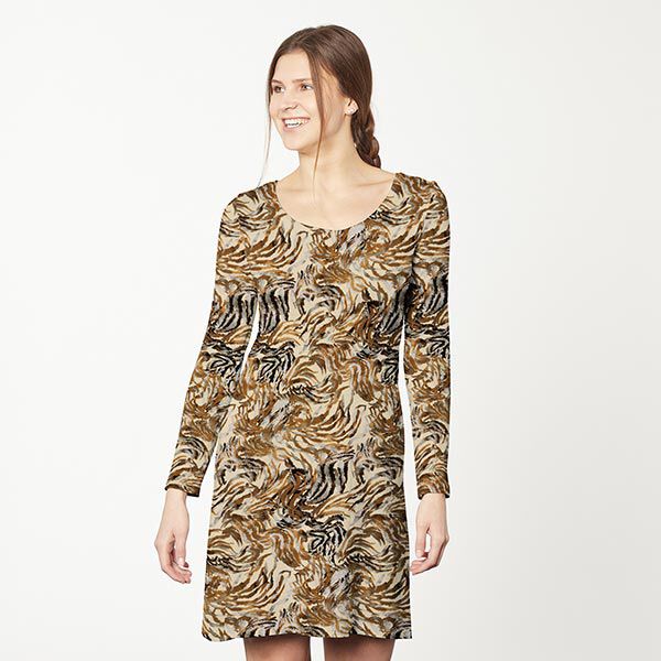 Viskosejersey abstrakte Pflanzen – beige, image number 5