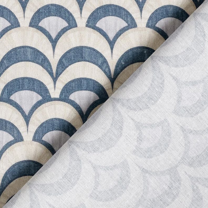Baumwollstoff Popeline elegante Bögen – blaugrau/helltaupe, image number 4