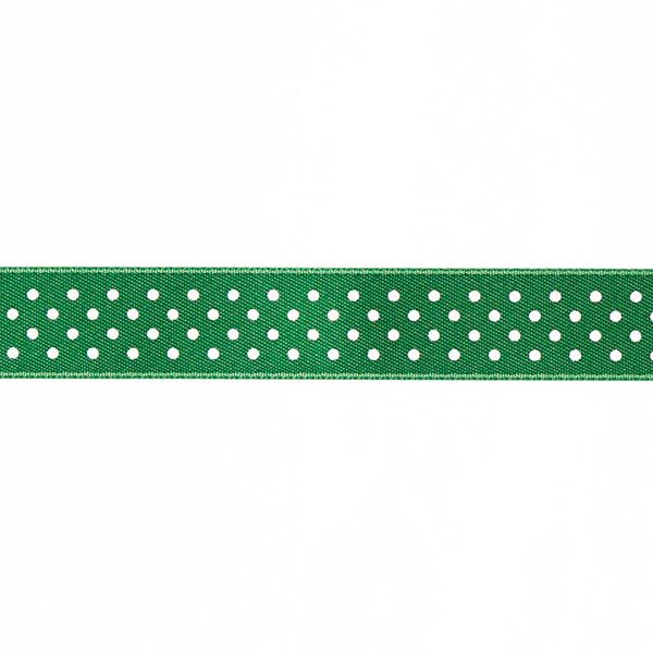 Satinband Tupfen - grasgrün/weiss, image number 1