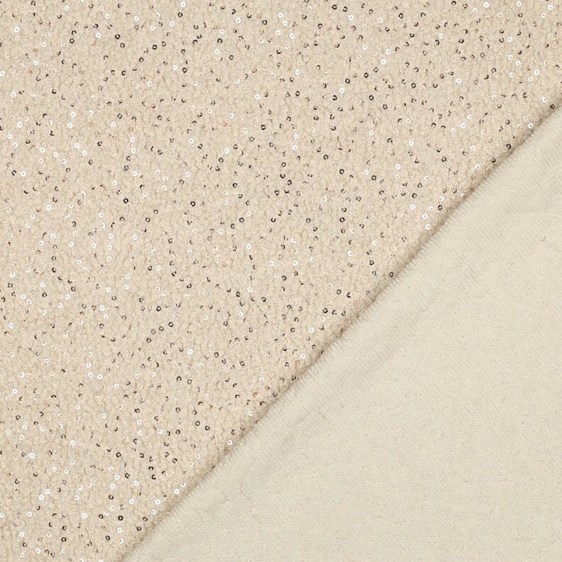 Strick-Bouclé Pailletten Uni | Poppy Fabrics – cashew, image number 5