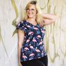 Baumwolljersey Flamingo | Glitzerpüppi – nachtblau/hellrosa,  thumbnail number 7