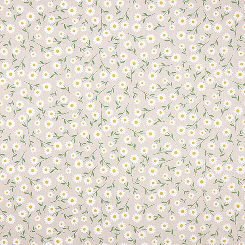 Dekostoff Halbpanama Gänseblümchen – natur/weiss,  image number 1