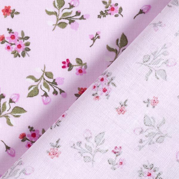 Baumwollpopeline süße Blümchen – rosa/rot