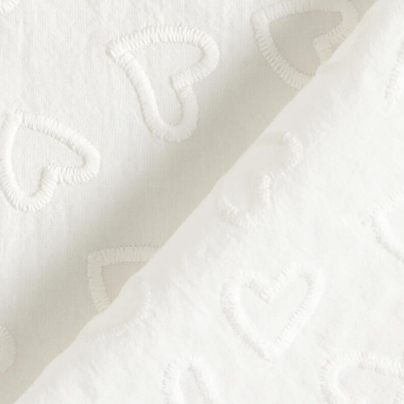 Batist gestickte Herzen | Poppy Fabrics – elfenbein,  image number 4