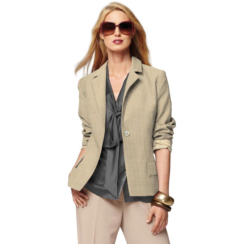 Viskose-Mix feiner Glencheck mit Lurex – mandel/hellmint,  image number 5